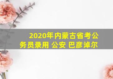 2020年内蒙古省考公务员录用 公安 巴彦淖尔